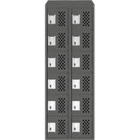 Assembled Lockerettes Clean Line Perforated Economy Lockers, 6 -tier, Bank of 2, 18" x 72" x 12", Steel Ontario Packaging