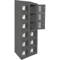 Assembled Lockerettes Clean Line Perforated Economy Lockers, 6 -tier, Bank of 2, 18" x 72" x 12", Steel Ontario Packaging