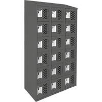 Assembled Lockerettes Clean Line Perforated Economy Lockers, 6 -tier, Bank of 3, 18" x 72" x 12", Steel Ontario Packaging
