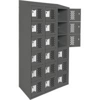 Assembled Lockerettes Clean Line Perforated Economy Lockers, 6 -tier, Bank of 3, 18" x 72" x 12", Steel Ontario Packaging