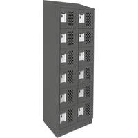 Assembled Lockerettes Clean Line Perforated Economy Lockers, 6 -tier, Bank of 2, 18" x 72" x 12", Steel Ontario Packaging
