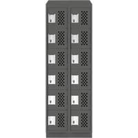 Assembled Lockerettes Clean Line Perforated Economy Lockers, 6 -tier, Bank of 2, 18" x 72" x 12", Steel Ontario Packaging