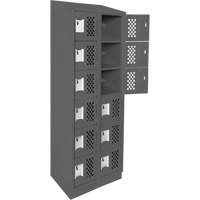 Assembled Lockerettes Clean Line Perforated Economy Lockers, 6 -tier, Bank of 2, 18" x 72" x 12", Steel Ontario Packaging