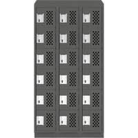 Assembled Lockerettes Clean Line Perforated Economy Lockers, 6 -tier, Bank of 3, 18" x 72" x 12", Steel Ontario Packaging