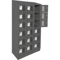 Assembled Lockerettes Clean Line Perforated Economy Lockers, 6 -tier, Bank of 3, 18" x 72" x 12", Steel Ontario Packaging