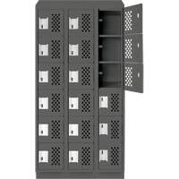 Assembled Lockerettes Clean Line Perforated Economy Lockers, 6 -tier, Bank of 3, 18" x 72" x 12", Steel Ontario Packaging