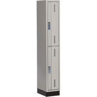 Concorde Heavy-Duty Lockers, 2 -tier, 12" x 18" x 76", Steel, Grey, Welded (Assembled) Ontario Packaging