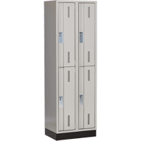 Concorde Heavy-Duty Lockers, 2 -tier, Bank of 2, 24" x 18" x 76", Steel, Grey, Welded (Assembled) Ontario Packaging