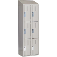 Concorde Heavy-Duty Lockers, 3 -tier, Bank of 2, 24" x 18" x 78", Steel, Grey, Welded (Assembled) Ontario Packaging