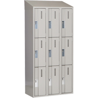 Concorde Heavy-Duty Lockers, 3 -tier, Bank of 3, 36" x 18" x 78", Steel, Grey, Welded (Assembled) Ontario Packaging