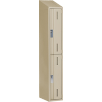 Casiers robustes Concorde, 2 niveaux, 12" x 18" x 78", Acier, Beige, Soud&eacute; (assembl&eacute;) Ontario Packaging