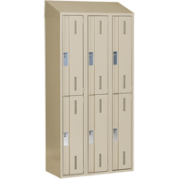 Casiers robustes Concorde, 2 niveaux, Bloc de 3, 36" x 18" x 78", Acier, Beige, Soud&eacute; (assembl&eacute;) Ontario Packaging