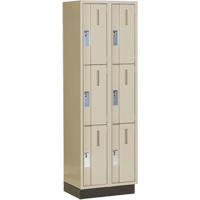 Casiers robustes Concorde, 3 niveaux, Bloc de 2, 24" x 18" x 76", Acier, Beige, Soud&eacute; (assembl&eacute;) Ontario Packaging