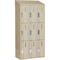 Concorde Heavy-Duty Lockers, 3 -tier, Bank of 3, 36" x 18" x 78", Steel, Beige, Welded (Assembled) Ontario Packaging
