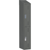 Concorde Heavy-Duty Lockers, 2 -tier, 12" x 18" x 78", Steel, Charcoal, Welded (Assembled) Ontario Packaging