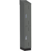 Concorde Heavy-Duty Lockers, 2 -tier, 12" x 18" x 82", Steel, Charcoal, Welded (Assembled) Ontario Packaging