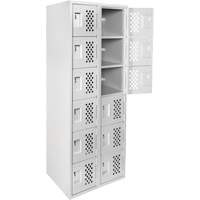 Clean Line Lockerettes, 6 -tier, Bank of 2, 18" x 72" x 12", Steel Ontario Packaging