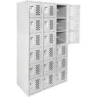 Clean Line Lockerettes, 6 -tier, Bank of 3, 18" x 72" x 12", Steel Ontario Packaging