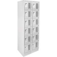 Clean-Line Perforated Lockerette, 6 -tier, Bank of 2, 12" x 72" x 12", Steel Ontario Packaging