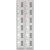Clean-Line Perforated Lockerette, 6 -tier, Bank of 2, 12" x 72" x 12", Steel Ontario Packaging