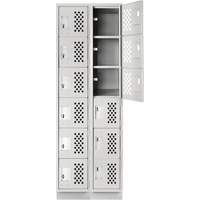 Clean-Line Perforated Lockerette, 6 -tier, Bank of 2, 12" x 72" x 12", Steel Ontario Packaging