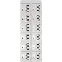 Assembled Lockerettes Clean Line Perforated Economy Lockers, 6 -tier, Bank of 2, 18" x 72" x 12", Steel Ontario Packaging