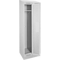 Clean Line Lockers, Bank of 2, 24" x 18" x 82", Steel, Grey, Rivet (Assembled), Perforated Ontario Packaging
