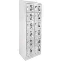 Assembled Lockerettes Clean Line Perforated Economy Lockers, 6 -tier, Bank of 2, 18" x 72" x 12", Steel Ontario Packaging