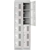 Assembled Lockerettes Clean Line Perforated Economy Lockers, 6 -tier, Bank of 2, 18" x 72" x 12", Steel Ontario Packaging
