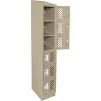 Assembled Lockerettes Clean Line Perforated Economy Lockers, 6 -tier, 18" x 72" x 12", Steel Ontario Packaging