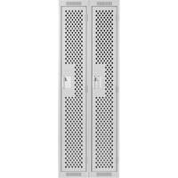 Clean Line™ Lockers, Bank of 2, 24" x 12" x 72", Steel, Grey, Rivet (Assembled), Perforated FK225 | Ontario Packaging