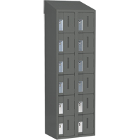 Concorde Heavy-Duty Lockers, 6 -tier, Bank of 2, 24" x 18" x 78", Steel, Charcoal, Welded (Assembled) Ontario Packaging
