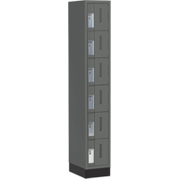 Concorde Heavy-Duty Lockers, 6 -tier, 12" x 18" x 76", Steel, Charcoal, Welded (Assembled) Ontario Packaging