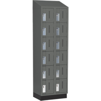 Concorde Heavy-Duty Lockers, 6 -tier, Bank of 2, 24" x 18" x 82", Steel, Charcoal, Welded (Assembled) Ontario Packaging
