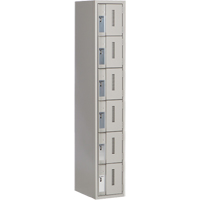 Concorde Heavy-Duty Lockers, 6 -tier, 12" x 18" x 72", Steel, Grey, Welded (Assembled) Ontario Packaging