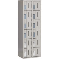 Concorde Heavy-Duty Lockers, 6 -tier, Bank of 2, 24" x 18" x 72", Steel, Grey, Welded (Assembled) Ontario Packaging