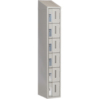 Concorde Heavy-Duty Lockers, 6 -tier, 12" x 18" x 78", Steel, Grey, Welded (Assembled) Ontario Packaging