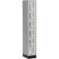 Concorde Heavy-Duty Lockers, 6 -tier, 12" x 18" x 76", Steel, Grey, Welded (Assembled) Ontario Packaging