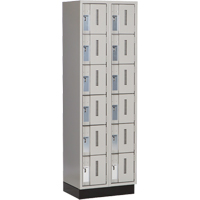 Concorde Heavy-Duty Lockers, 6 -tier, Bank of 2, 24" x 18" x 76", Steel, Grey, Welded (Assembled) Ontario Packaging