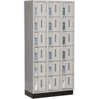 Concorde Heavy-Duty Lockers, 6 -tier, Bank of 3, 36" x 18" x 76", Steel, Grey, Welded (Assembled) Ontario Packaging