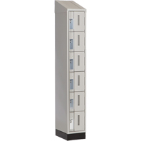 Concorde Heavy-Duty Lockers, 6 -tier, 12" x 18" x 82", Steel, Grey, Welded (Assembled) Ontario Packaging