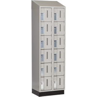 Concorde Heavy-Duty Lockers, 6 -tier, Bank of 2, 24" x 18" x 82", Steel, Grey, Welded (Assembled) Ontario Packaging