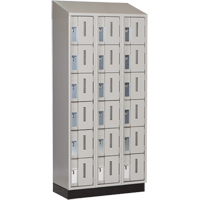 Concorde Heavy-Duty Lockers, 6 -tier, Bank of 3, 36" x 18" x 82", Steel, Grey, Welded (Assembled) Ontario Packaging