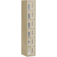 Concorde Heavy-Duty Lockers, 6 -tier, 12" x 18" x 72", Steel, Beige, Welded (Assembled) Ontario Packaging