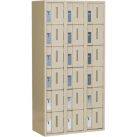 Concorde Heavy-Duty Lockers, 6 -tier, Bank of 3, 36" x 18" x 72", Steel, Beige, Welded (Assembled) Ontario Packaging