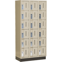 Concorde Heavy-Duty Lockers, 6 -tier, Bank of 3, 36" x 18" x 76", Steel, Beige, Welded (Assembled) Ontario Packaging