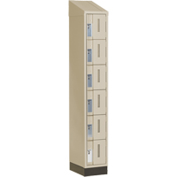 Concorde Heavy-Duty Lockers, 6 -tier, 12" x 18" x 82", Steel, Beige, Welded (Assembled) Ontario Packaging