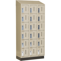 Concorde Heavy-Duty Lockers, 6 -tier, Bank of 3, 36" x 18" x 82", Steel, Beige, Welded (Assembled) Ontario Packaging