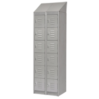 Lockers, 6 -tier, Bank of 2, 24" x 18" x 82", Steel, Grey, Knocked Down Ontario Packaging