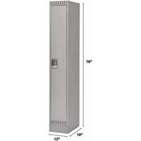 Lockers, 12" x 18" x 76", Steel, Grey, Knocked Down Ontario Packaging